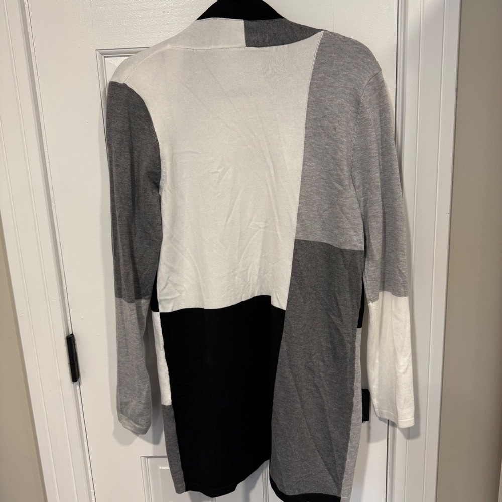 Aaeda Women's Colorblock Open Front Long Sleeve Cardigan Sweater Size S - Picture 3 of 6